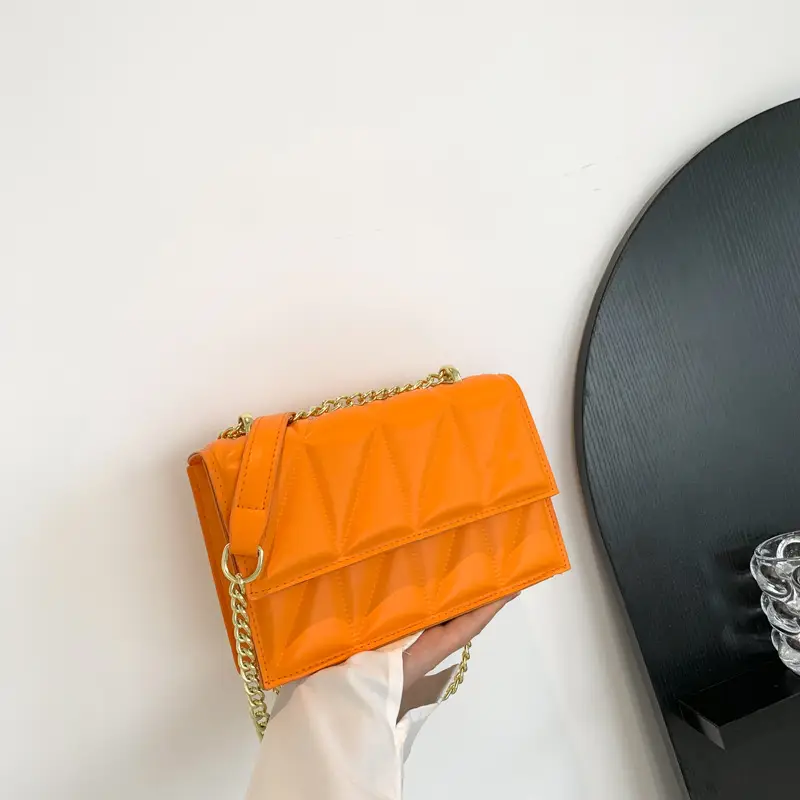 Orange Chain Shoulder Bag for Women 2023 Spring Summer - Image 4