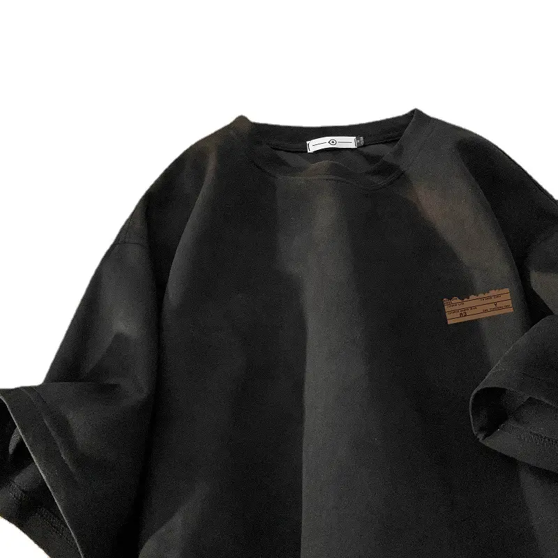 Men Brown Suede Oversize T-Shirt Summer Wear - Image 8