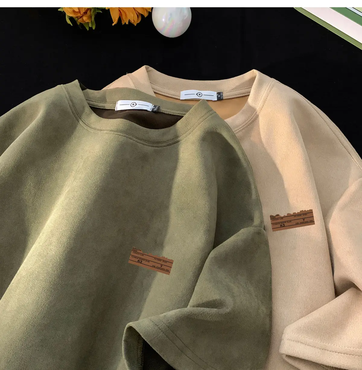 Men Brown Suede Oversize T-Shirt Summer Wear — feature 10