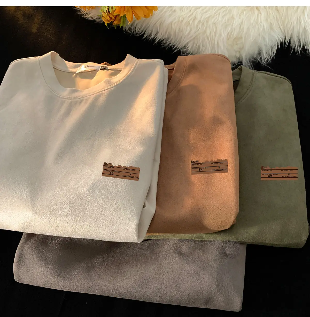 Men Brown Suede Oversize T-Shirt Summer Wear — feature 14