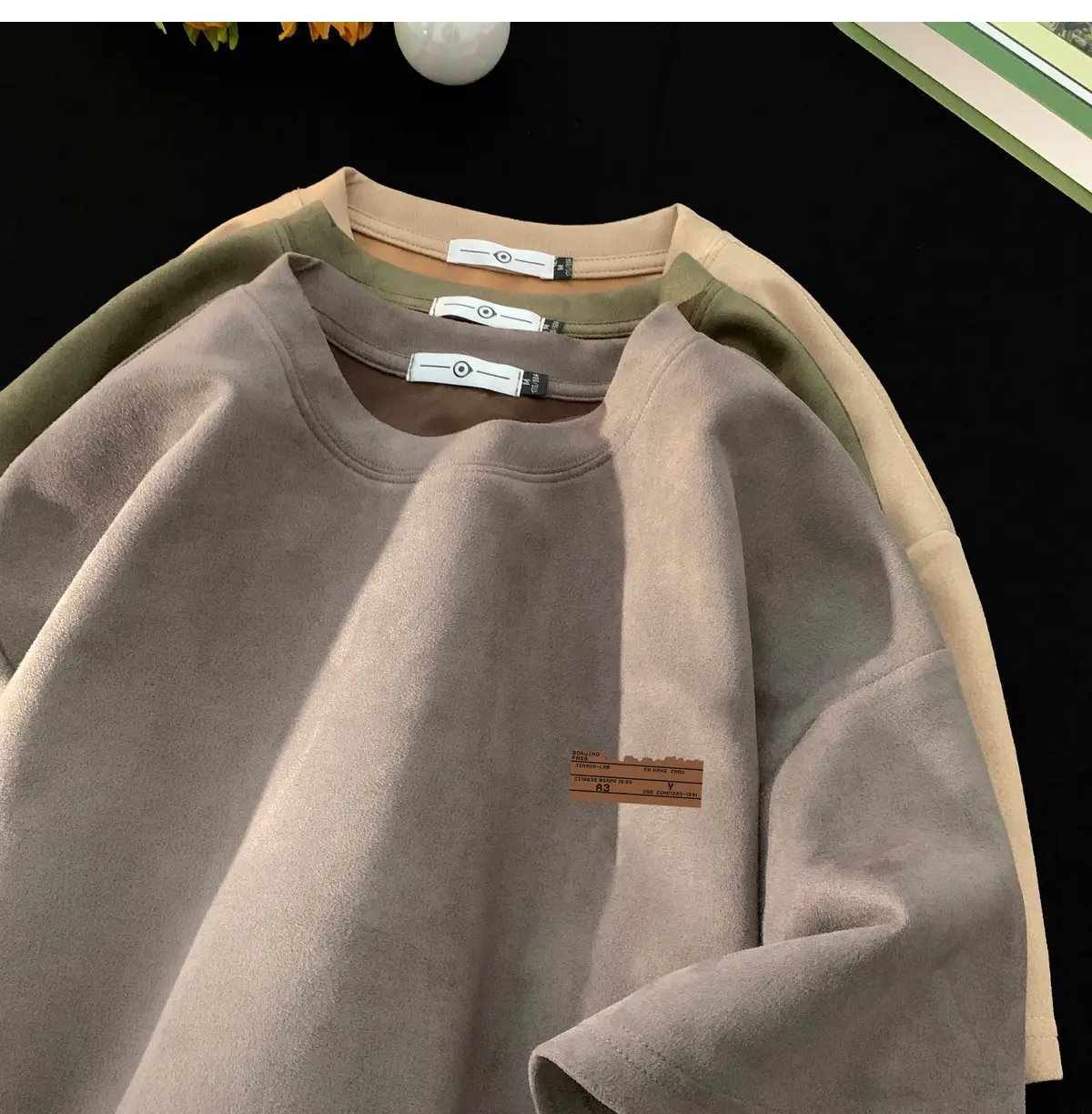 Men Brown Suede Oversize T-Shirt Summer Wear — feature 15