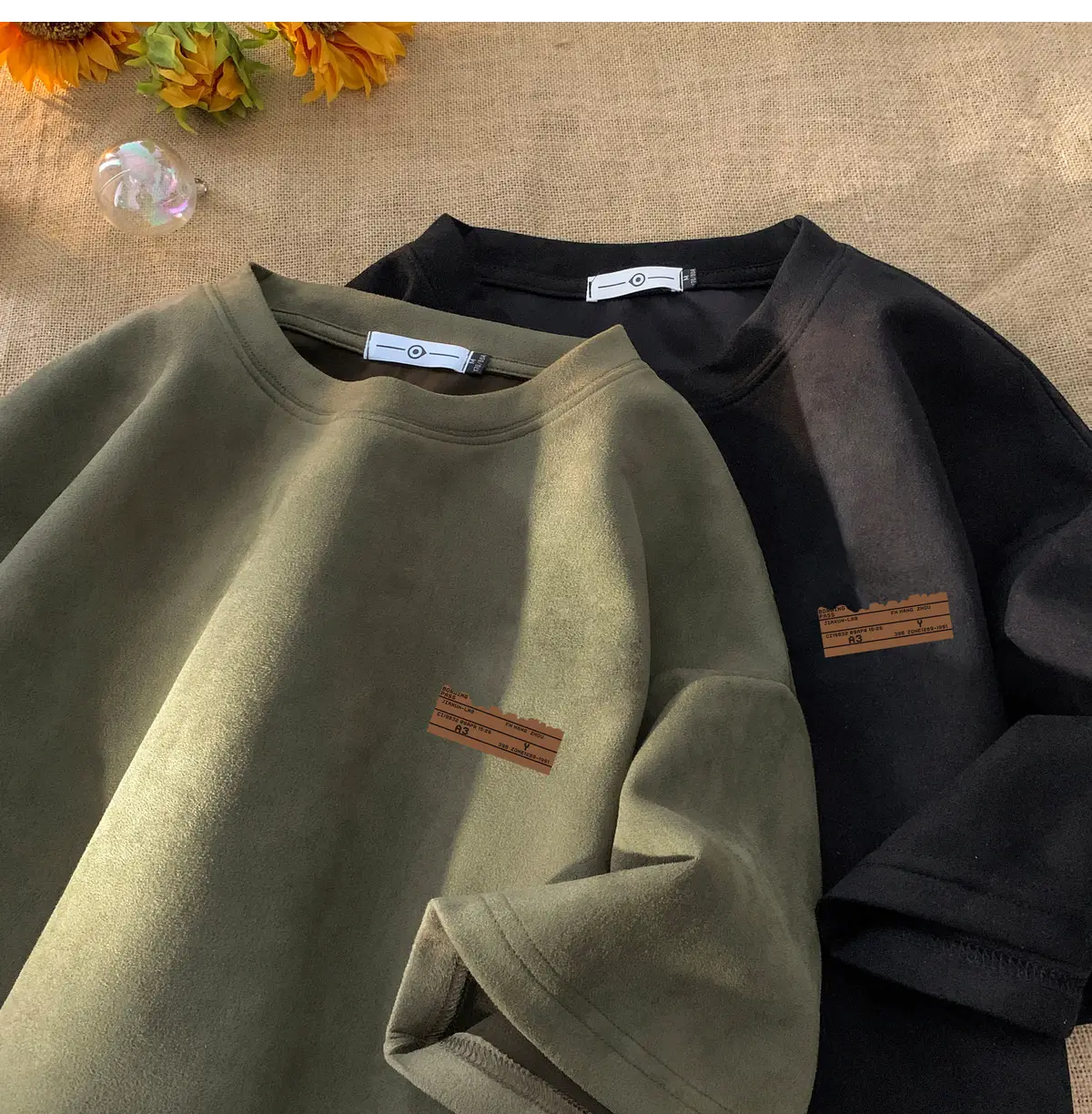 Men Brown Suede Oversize T-Shirt Summer Wear — feature 5