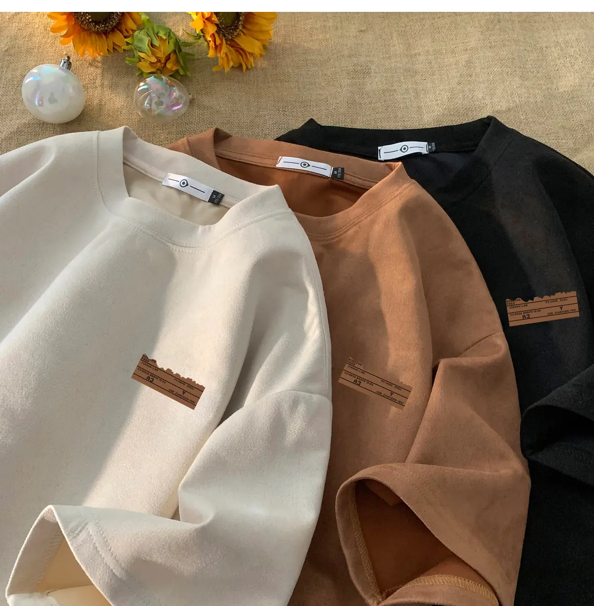 Men Brown Suede Oversize T-Shirt Summer Wear — feature 9