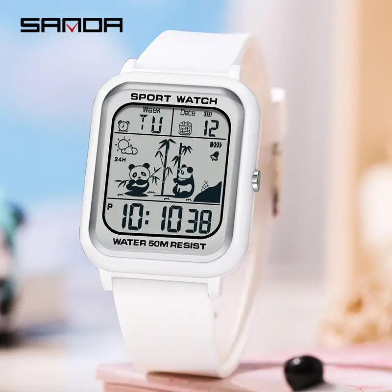 Sanda Square Digital Watch for Girls Women Unisex