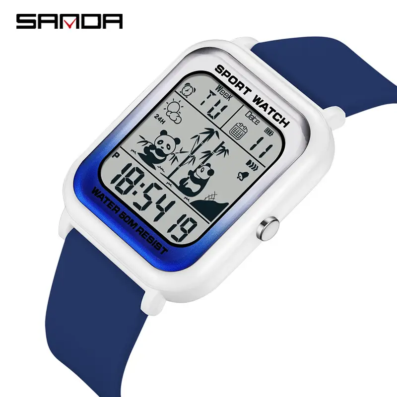 Sanda Square Digital Watch for Girls Women Unisex