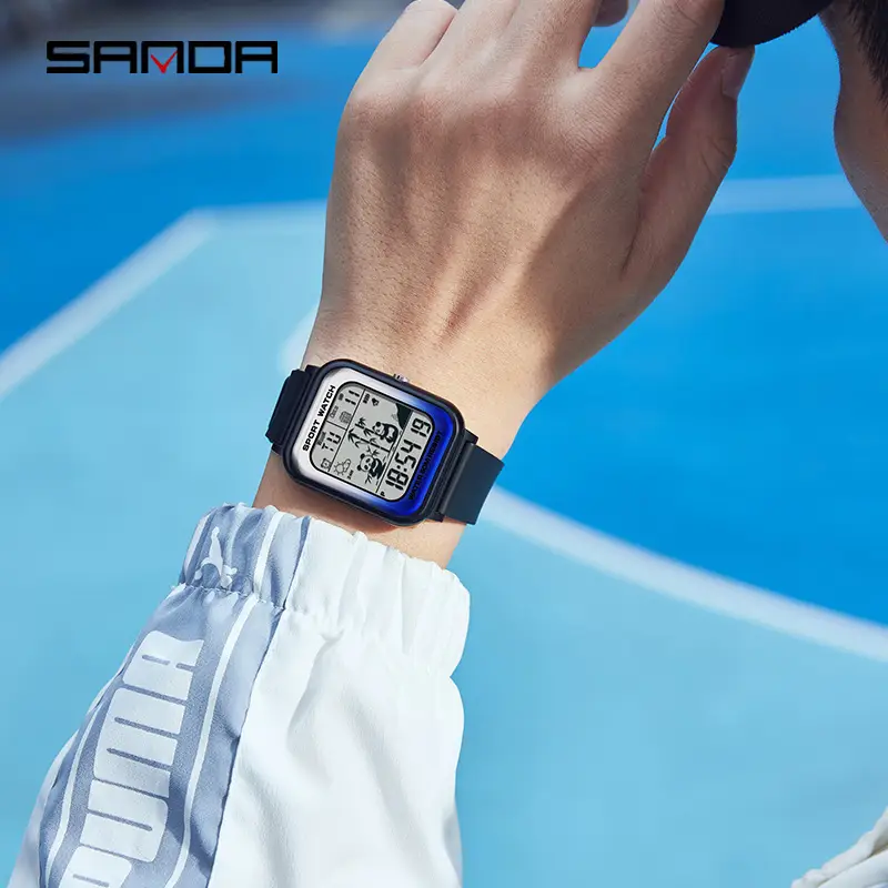 Sanda Square Digital Watch for Girls Women Unisex