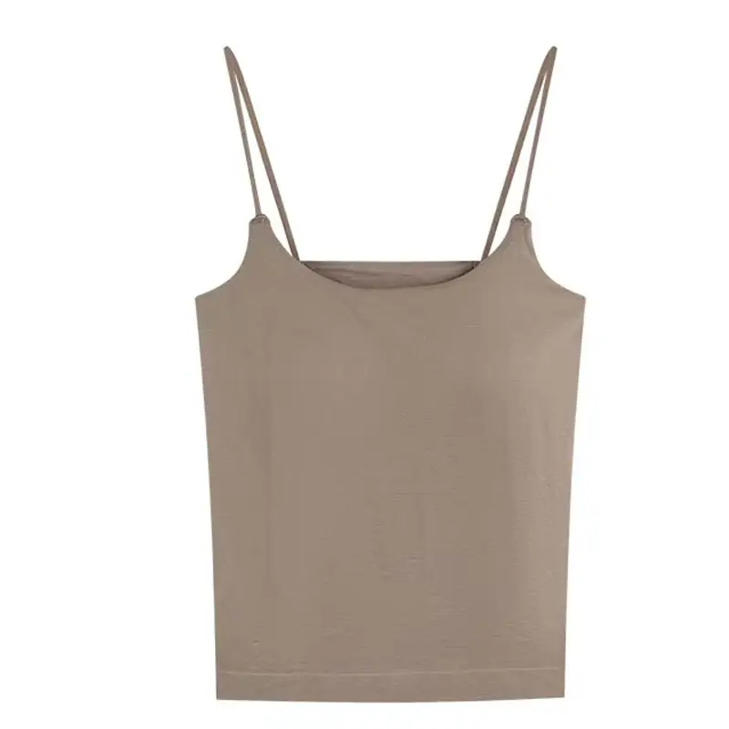 Autumn New Hot Girl White small camisole women's wear with chest pad sports all-match sleeveless bottoming shirt