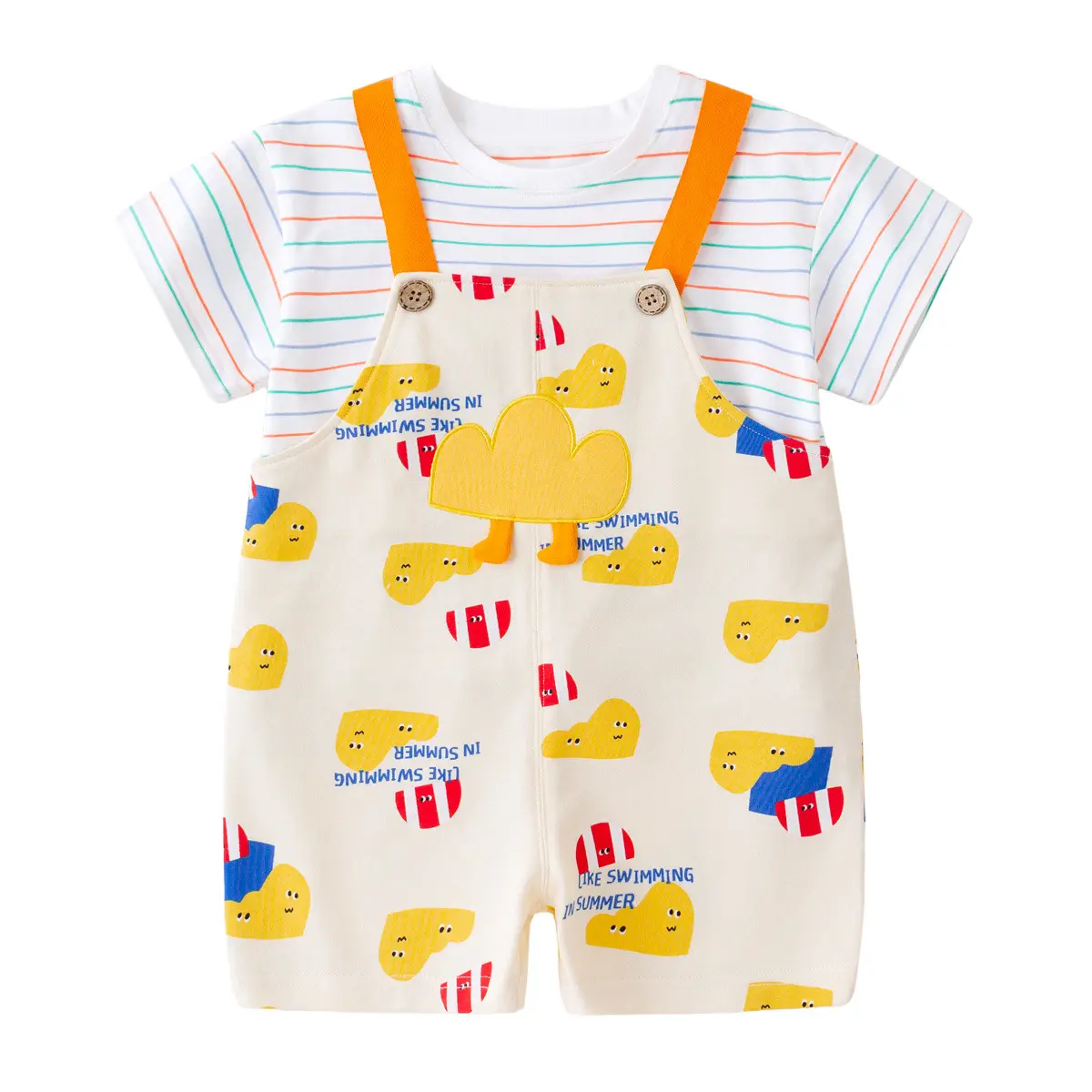 Baby Cartoon T-Shirt Cream Short Sleeve Summer - Image 5