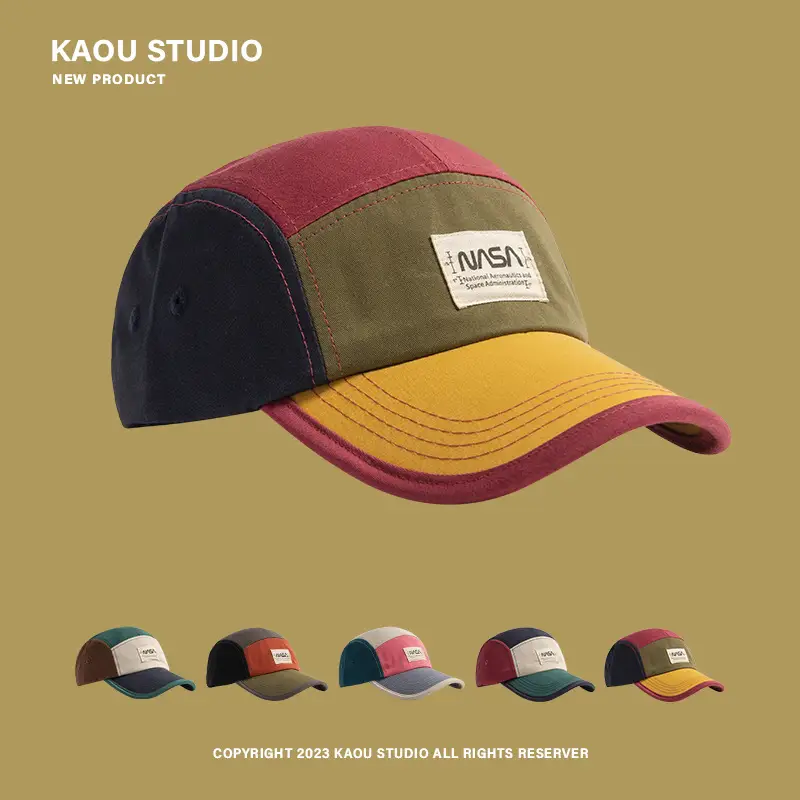 American Style Five-Piece Color-Matching Baseball Cap for Men