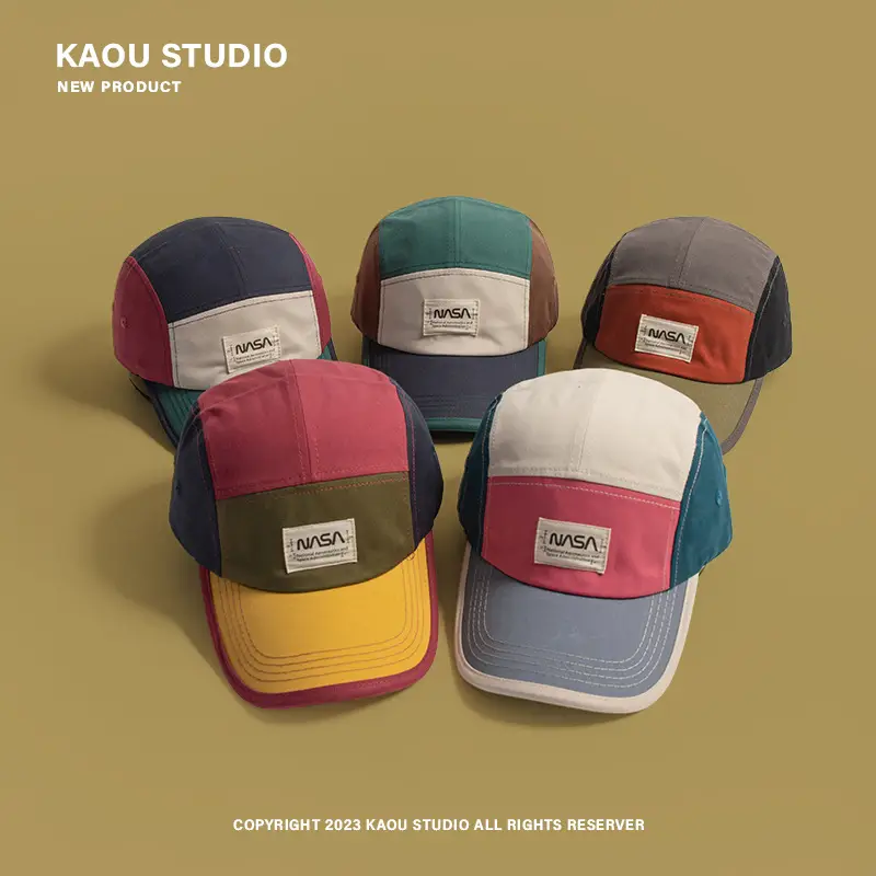 American Style Five-Piece Color-Matching Baseball Cap for Men