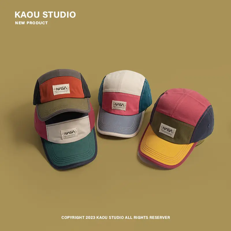 American Style Five-Piece Color-Matching Baseball Cap for Men