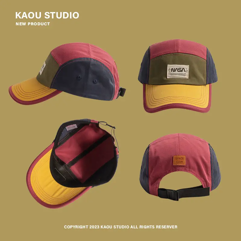 American Style Five-Piece Color-Matching Baseball Cap for Men