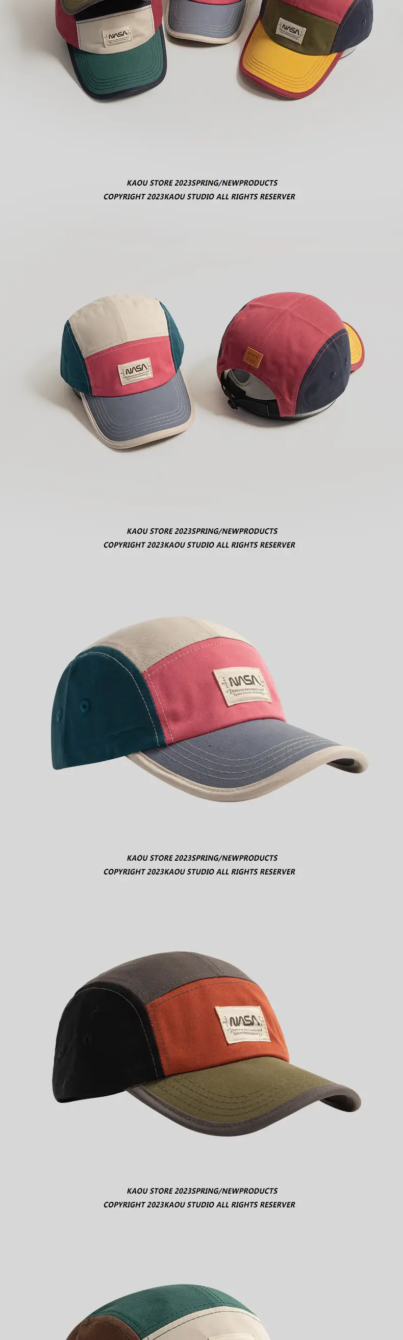 American Style Five-Piece Color-Matching Baseball Cap for Men — feature 2