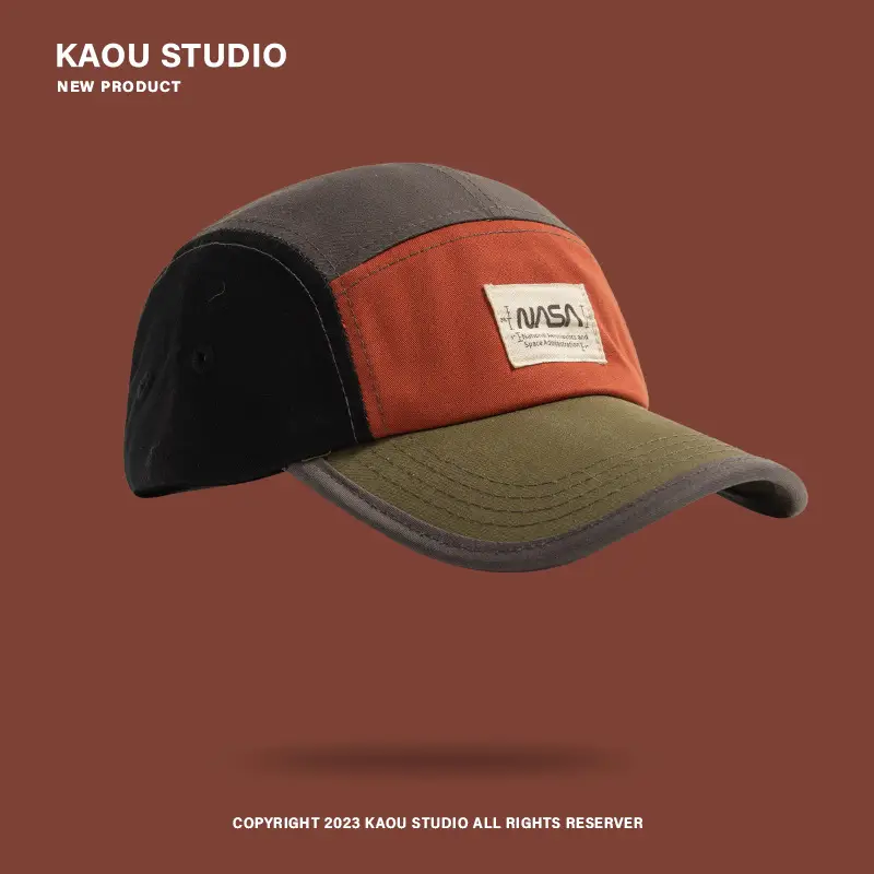 American Style Five-Piece Color-Matching Baseball Cap for Men