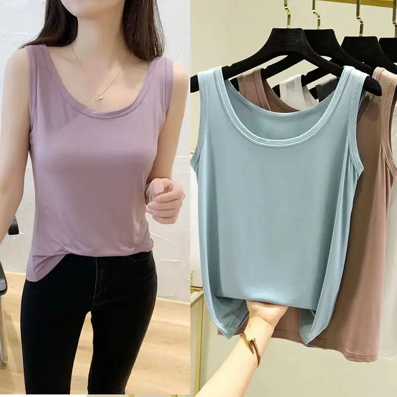 Women's Purple Modal Sleeveless Camisole Slim Fit - Image 14