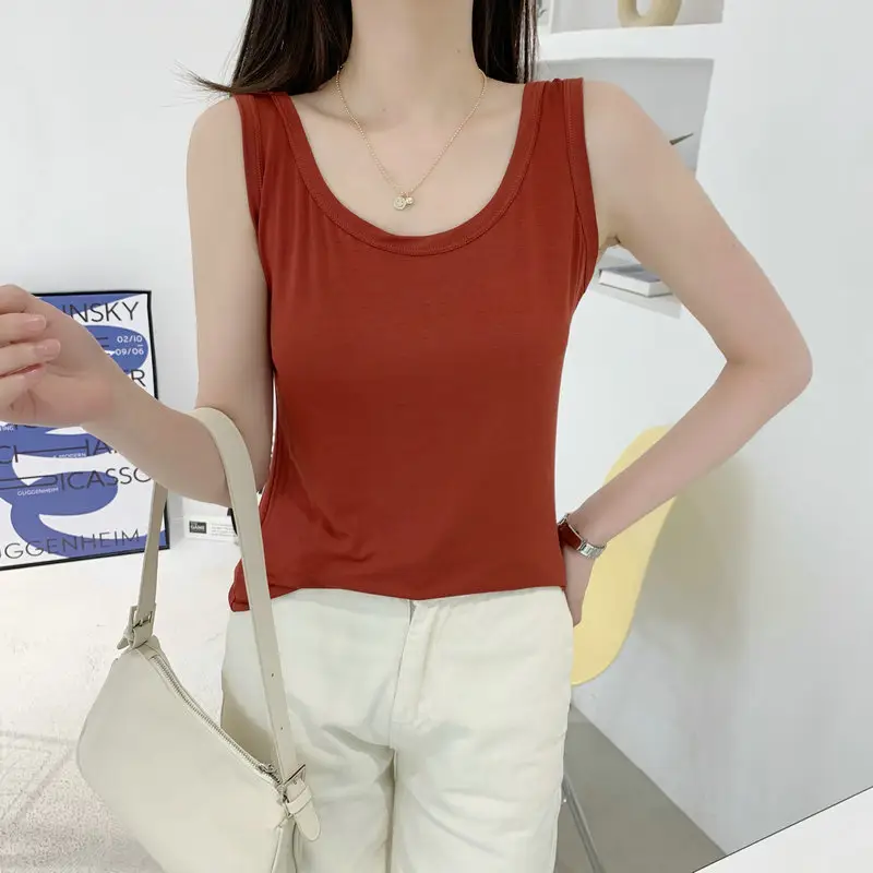 Women's Purple Modal Sleeveless Camisole Slim Fit - Image 15