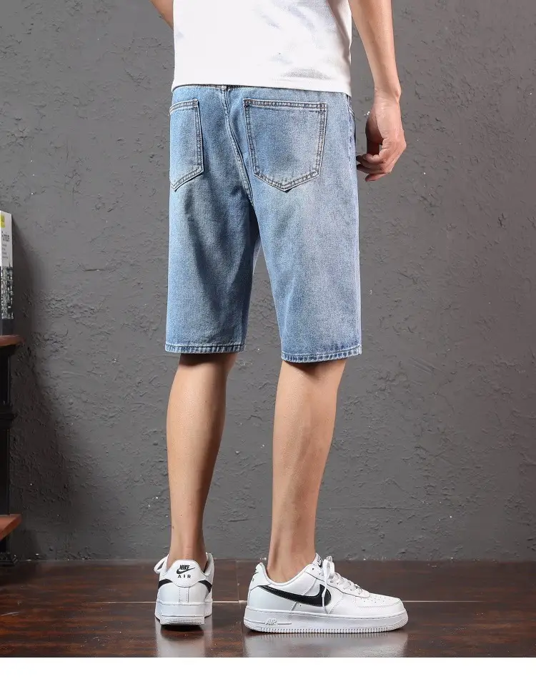 Men Ripped Denim Shorts Mid-Length Summer Wear — feature 10