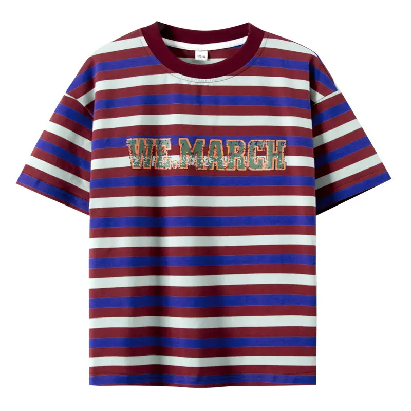Kids Striped T-Shirt Summer 2025 Boys Mid-Sleeved Top - Image 6