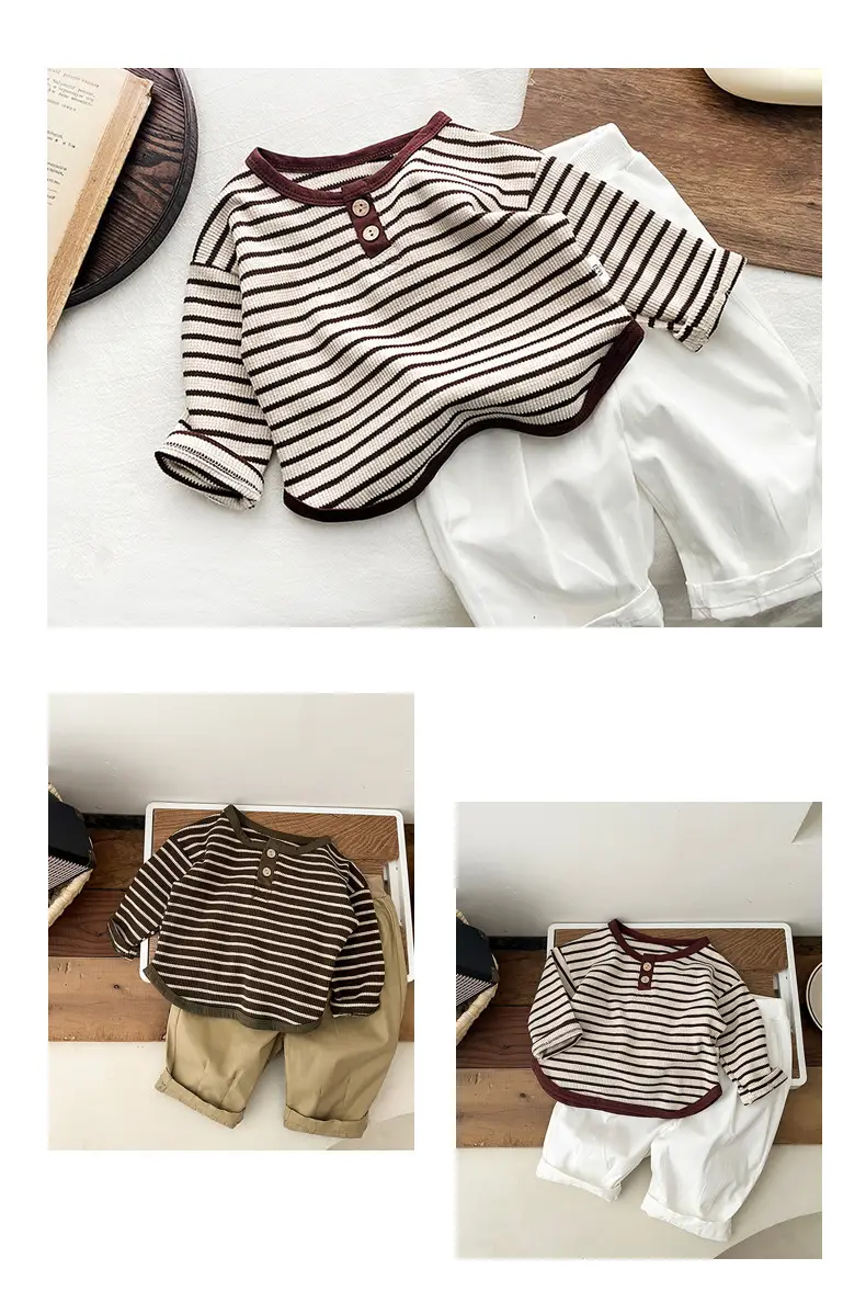 Boys Striped Polo Pants Spring Autumn Casual Trousers — feature 8