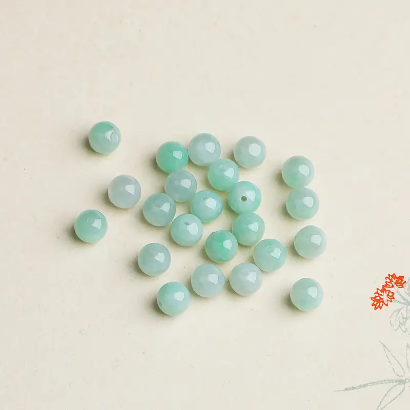 Jade Beads Green Ice Clear Bottom DIY Bracelet Necklace - Image 2