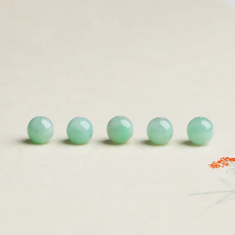 Jade Beads Green Ice Clear Bottom DIY Bracelet Necklace - Image 5