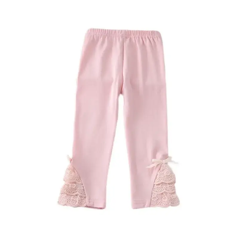 Girls Flared Lace Pants Pink White Purple Spring Autumn