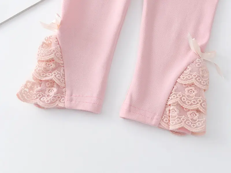 Girls Flared Lace Pants Pink White Purple Spring Autumn — feature 13