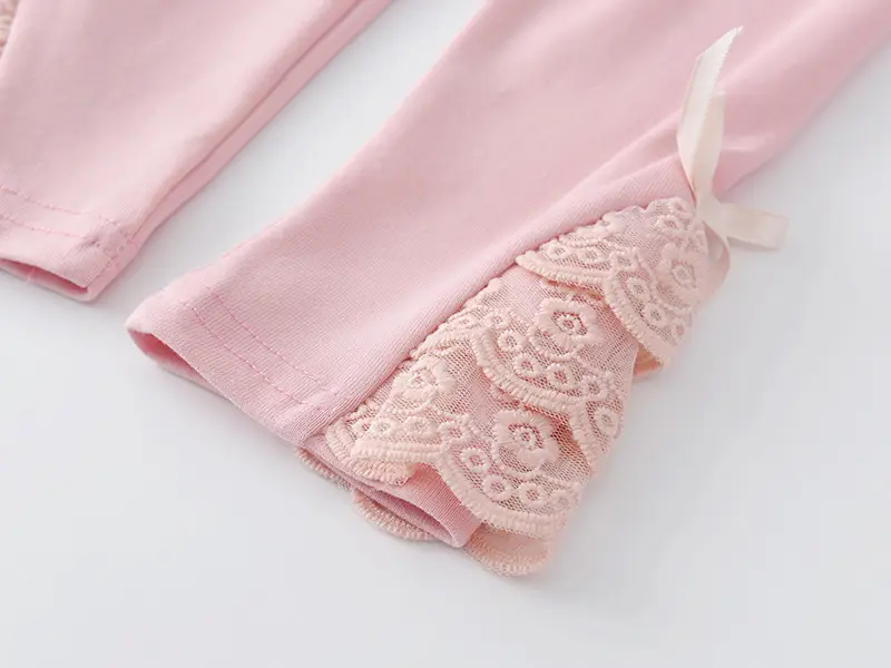 Girls Flared Lace Pants Pink White Purple Spring Autumn — feature 15
