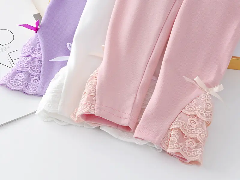 Girls Flared Lace Pants Pink White Purple Spring Autumn — feature 16