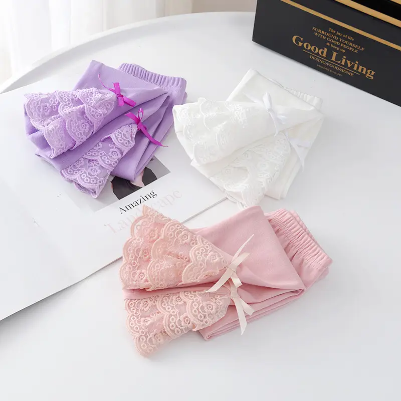 Girls Flared Lace Pants Pink White Purple Spring Autumn — feature 2