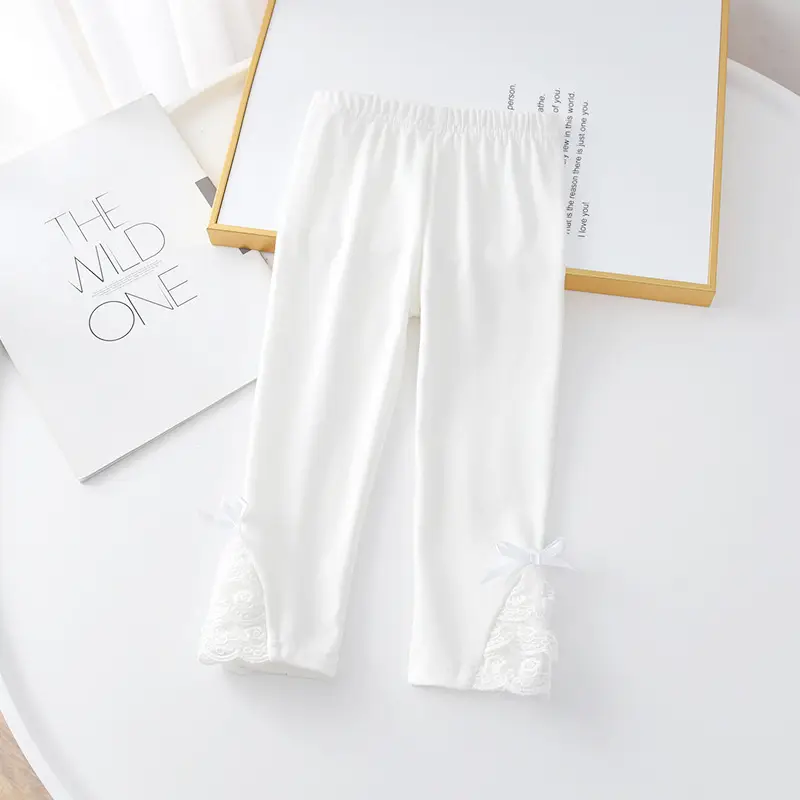 Girls Flared Lace Pants Pink White Purple Spring Autumn — feature 7