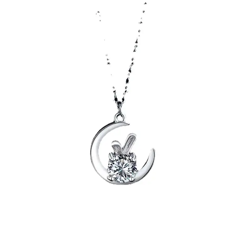 S925 Silver Moon Rabbit Necklace for Women - Image 7