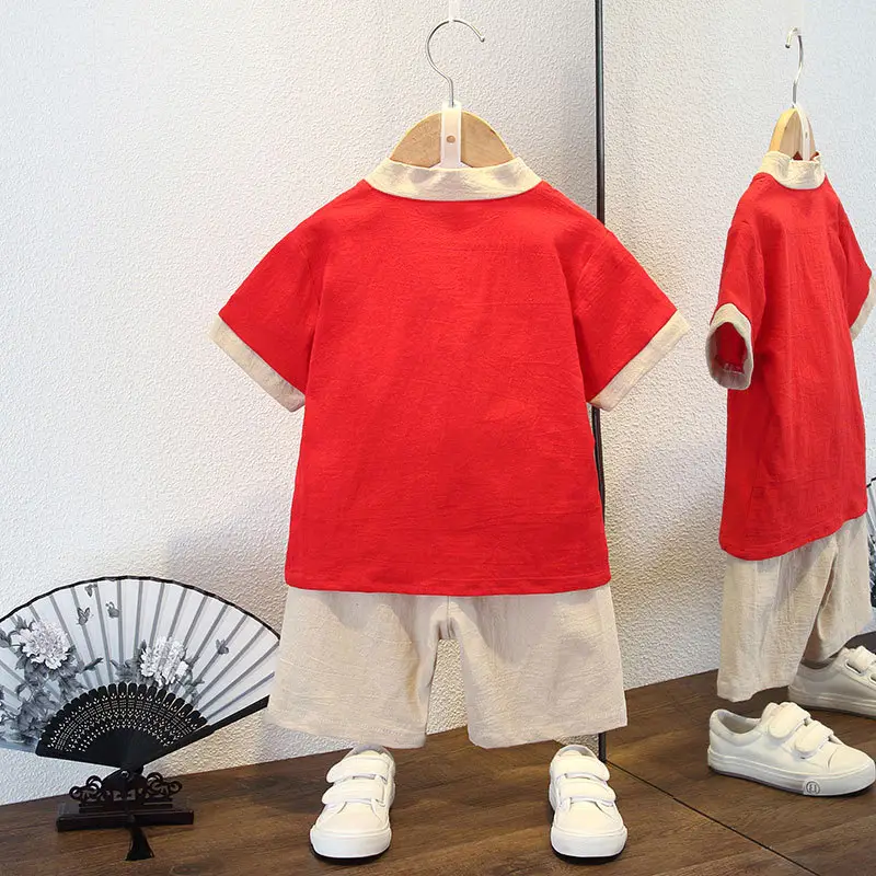 Boys' Pink Chinese Style Tang Suit Summer - Image 24