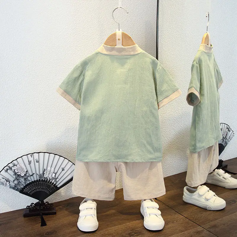 Boys' Pink Chinese Style Tang Suit Summer - Image 25