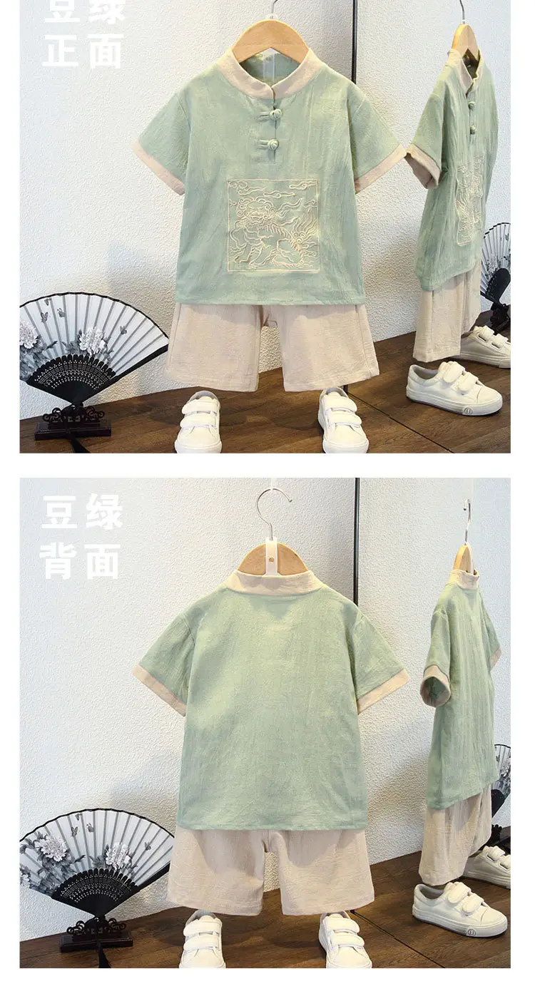 Boys' Pink Chinese Style Tang Suit Summer — feature 6