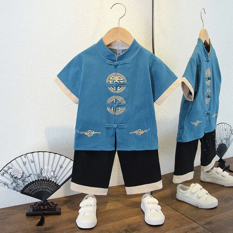 Boys' Pink Chinese Style Tang Suit Summer - Image 12
