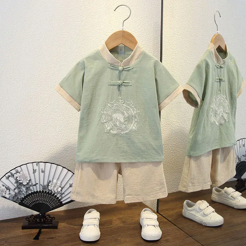 Boys' Pink Chinese Style Tang Suit Summer - Image 14