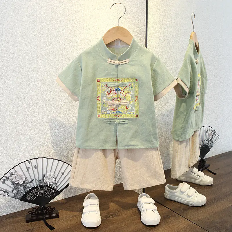 Boys' Pink Chinese Style Tang Suit Summer - Image 16