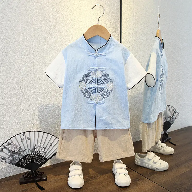 Boys' Pink Chinese Style Tang Suit Summer - Image 18