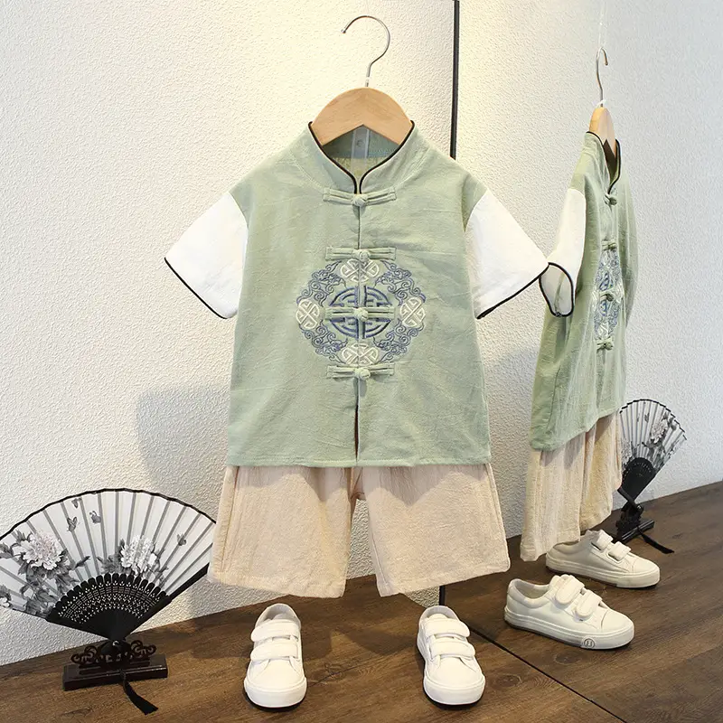 Boys' Pink Chinese Style Tang Suit Summer - Image 19