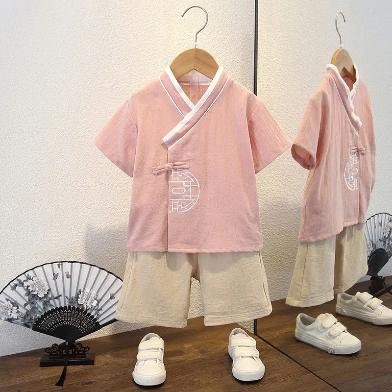 Boys' Pink Chinese Style Tang Suit Summer - Image 20