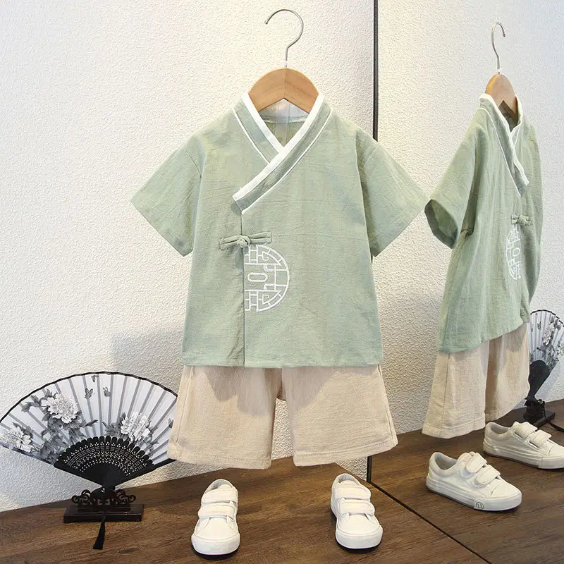 Boys' Pink Chinese Style Tang Suit Summer - Image 21