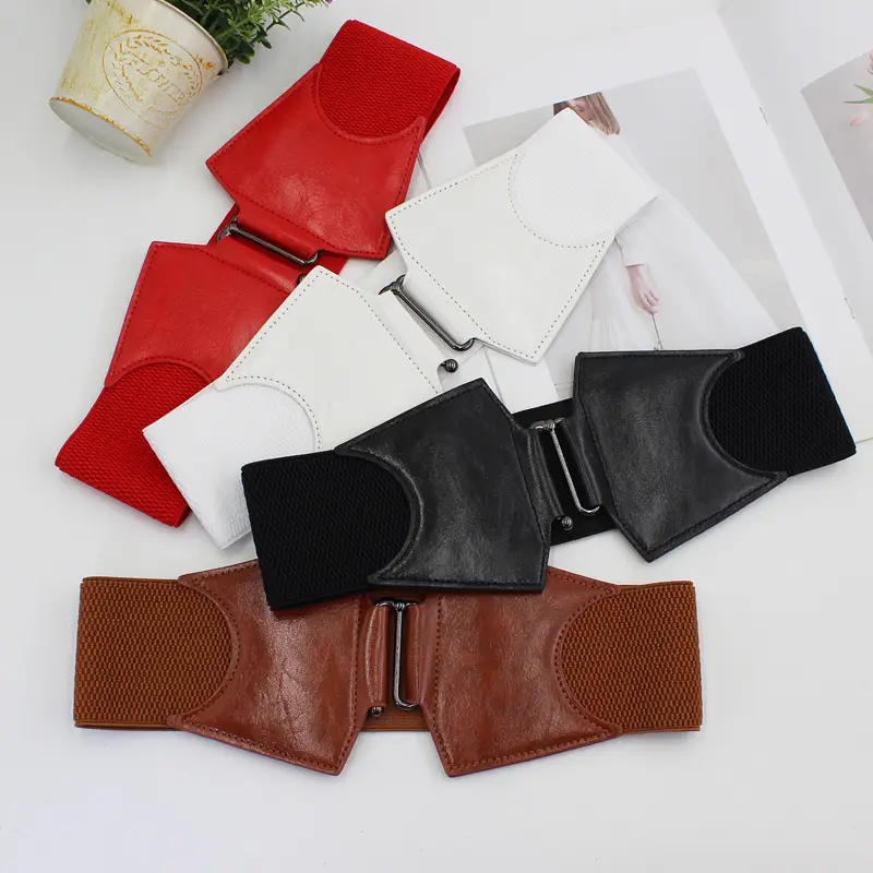Women's Elastic Wide Waist Belt Black Brown 3 Sizes - Image 6