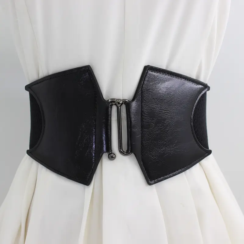 Women's Elastic Wide Waist Belt Black Brown 3 Sizes - Image 7