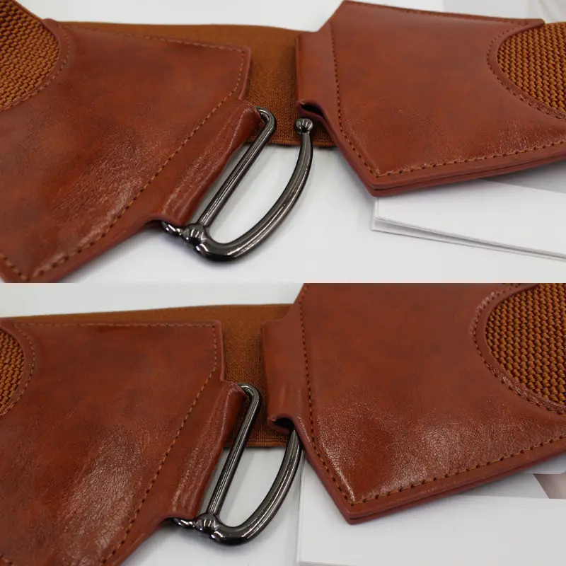 Women's Elastic Wide Waist Belt Black Brown 3 Sizes - Image 8