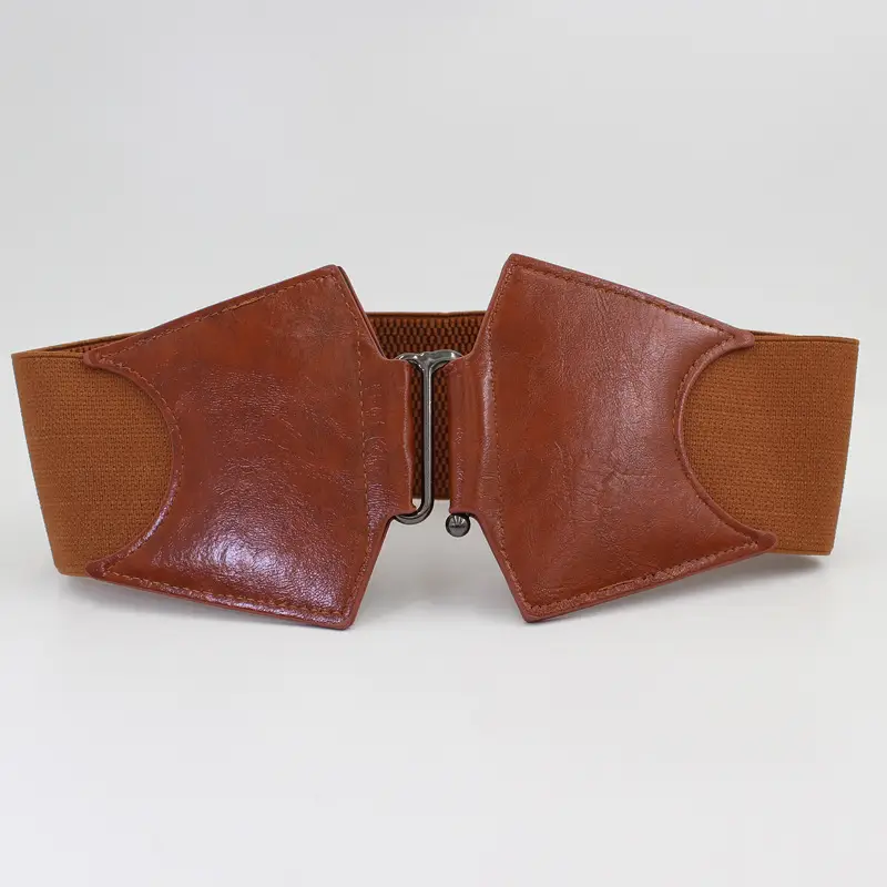 Women's Elastic Wide Waist Belt Black Brown 3 Sizes - Image 4