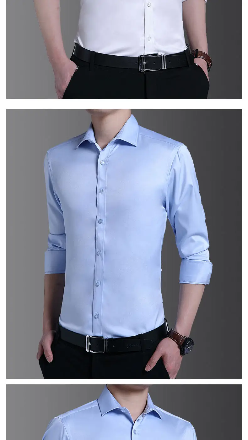 Men's Light Blue Slim Fitting Button Shirt — feature 10