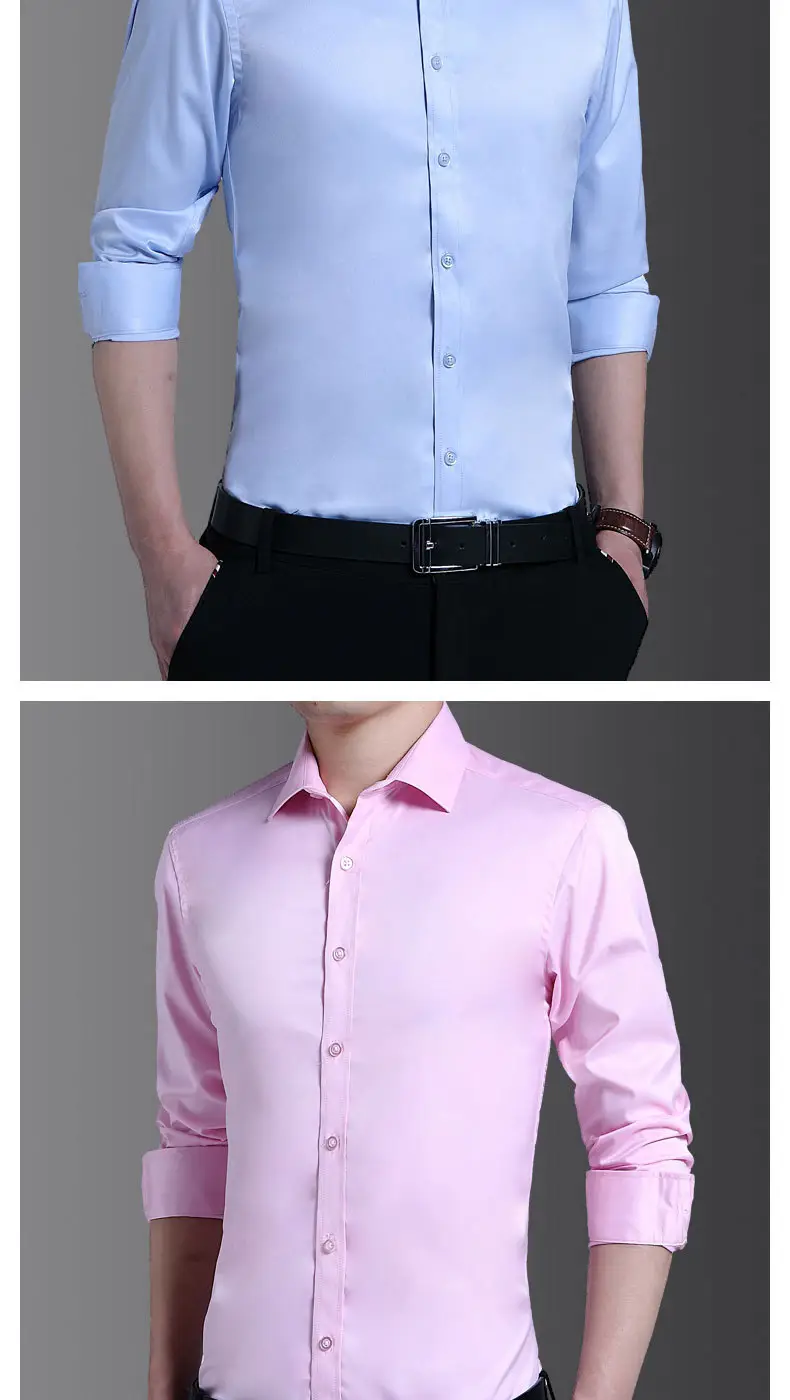 Men's Light Blue Slim Fitting Button Shirt — feature 11