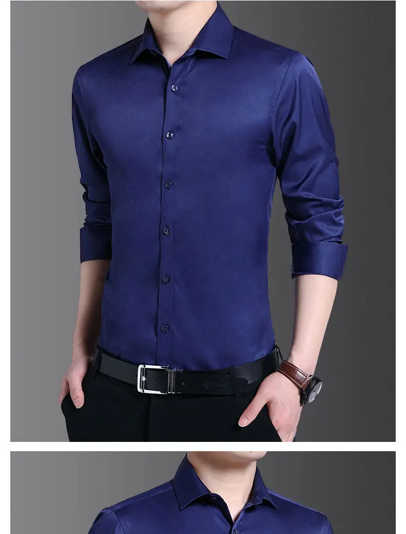 Men's Light Blue Slim Fitting Button Shirt — feature 13