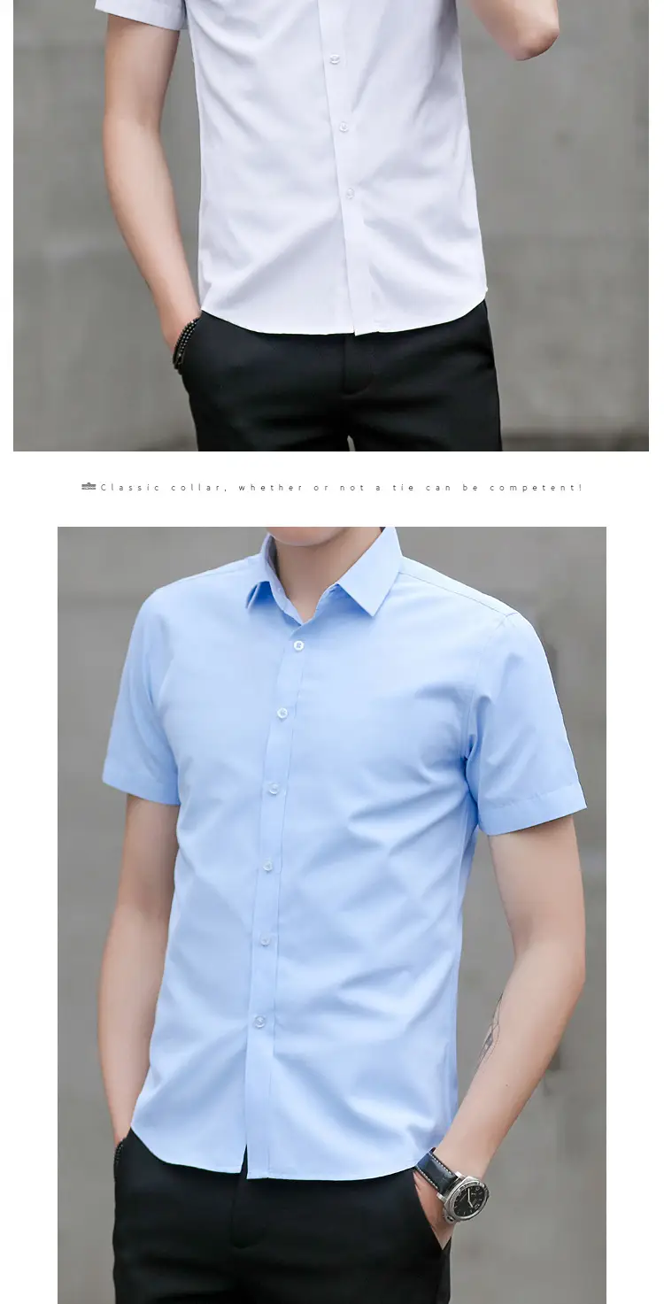 Men's Light Blue Slim Fitting Button Shirt — feature 23